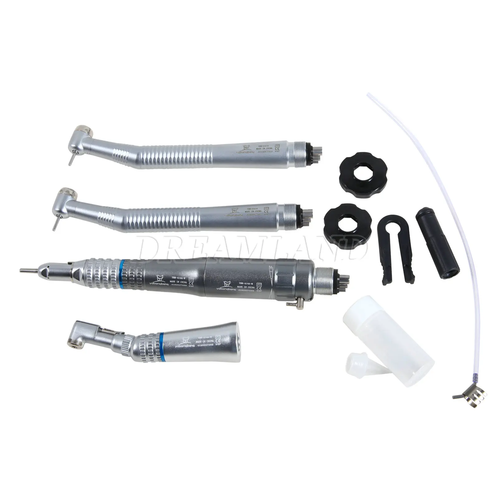 

Dental Fast High &Low Speed Handpiece Kit 2/4 Hole Air Turbine Motor Contra Angle Straight NSK Style YABANGBANG