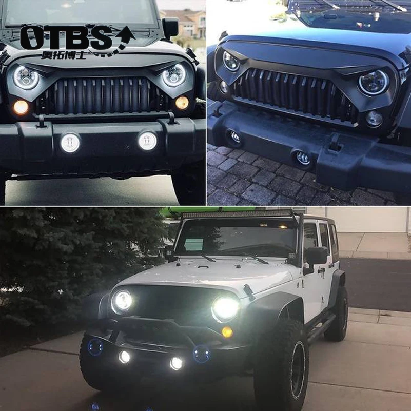 

For Lada Niva 7 inch Led Headlight Hi/Low Beam Light Halo Angle Eyes DRL Headlamp For Jeep Wrangler Off Road 4x4 suzuki samurai
