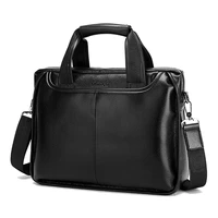 aequeen genuine leather men briefcase casual business man shoulder crossbody bags large capacity travel black messenger bag sale