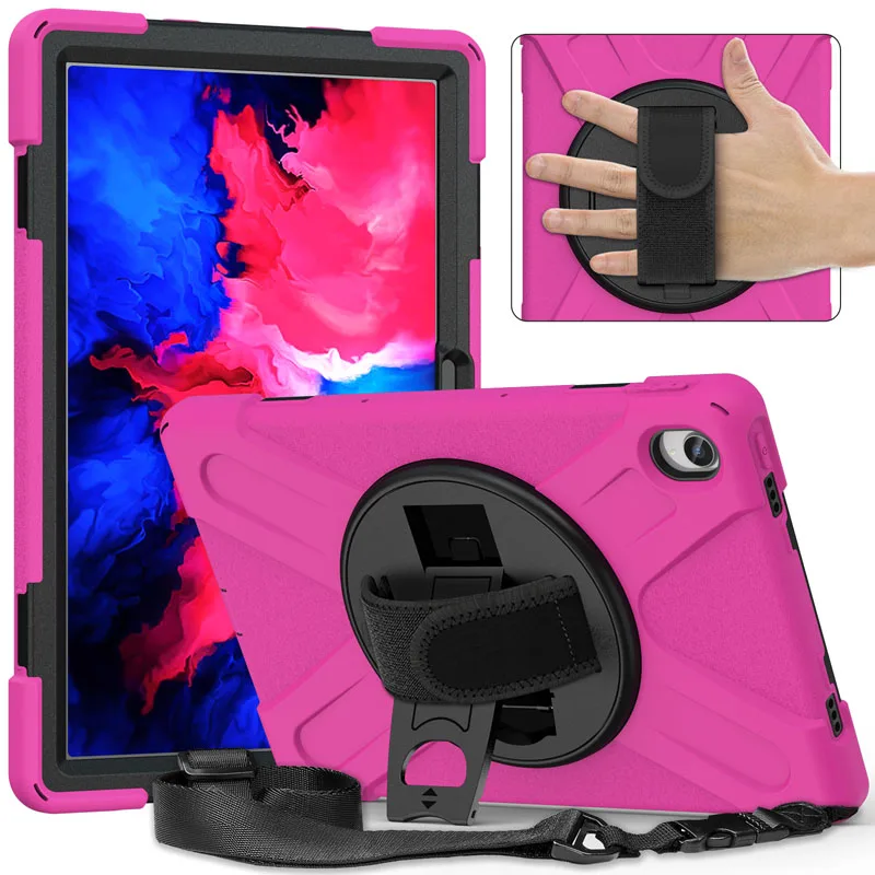 

Case For Lenovo Tab P11 2020 TB-J606F/J606X / P11 Plus 2021 Heavy Duty Rugged Protection Cover with Kickstand Hand+Neck Strap