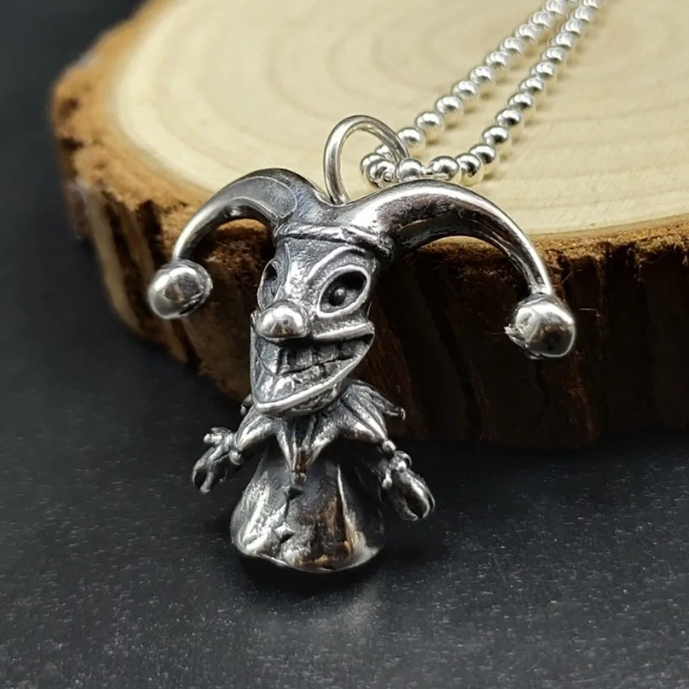 BOCAI новая настоящая S925 стерлингового серебра темно Клоун Кулон Модные мужские и