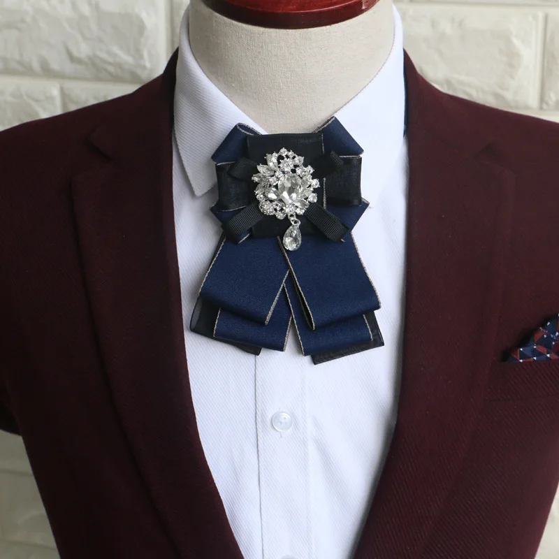 Модный новый высококачественный галстук-бабочка в британском стиле мужской воротник для платья цветочный воротник для жениха Красный цвет...