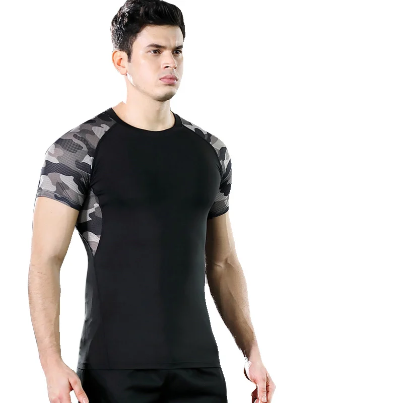 

Мужские беговые компрессионные футболки, быстросохнущая футболка, Джерси для фитнеса, облегающая спортивная одежда, спортивная футболка с ...