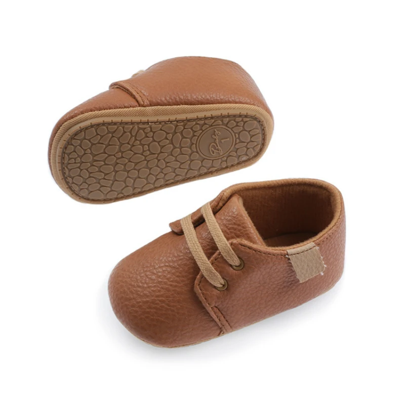 

Baby Toddler Shoes Boy Girl Solid Casual Rubber-soled Anti-slip Shoes for Infants 0-18 Monthes Newborn Leather First Walker