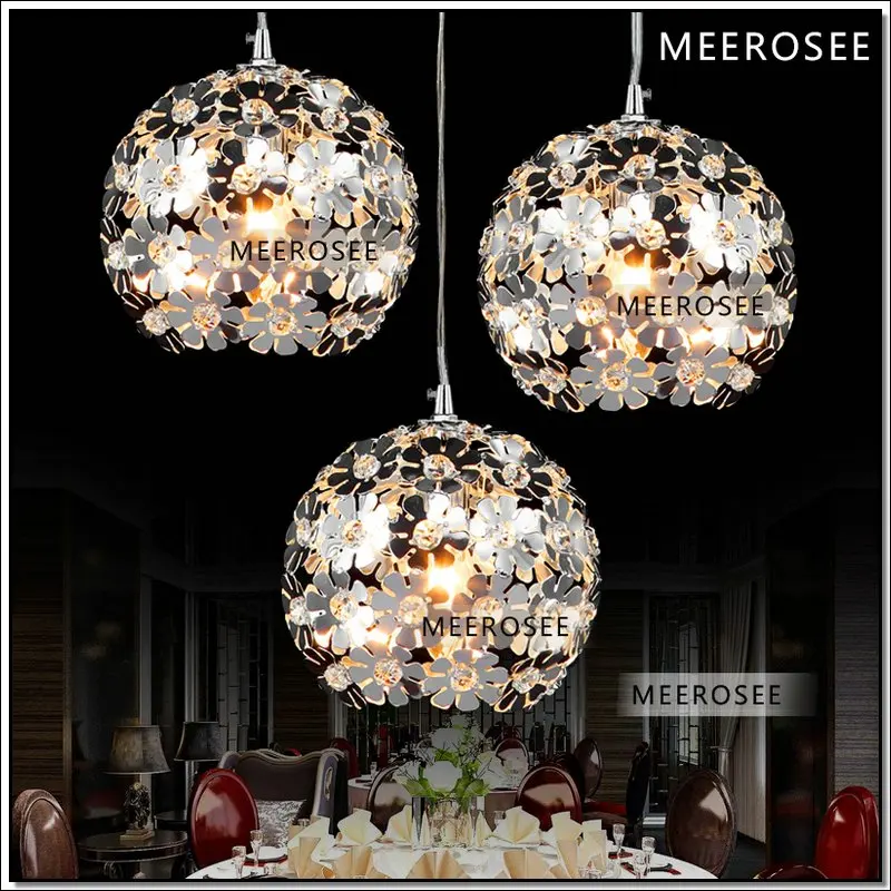 Хрустальная люстра в виде цветка серебристого цвета алюминиесветильник с