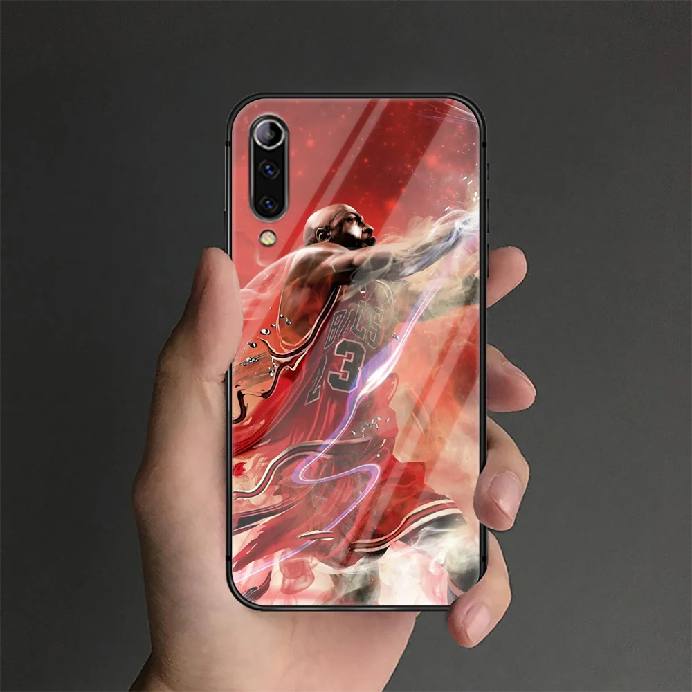

Basketball Jordan Phone Tempered Glass Case Cover For Xiaomi Mi A3 Max3 Note 9 10 I T Pro Lite Ultra Etui Waterproof Tpu