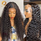 30 34 дюймов глубокая волна фронтальный парик кудрявые человеческие волосы парики для женщин Hd 13x4 предварительно выщипанные волосы влажные и волнистые волны кружева передний парик