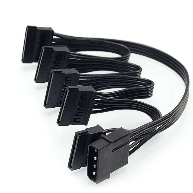 4Pin IDE/SATA до 5 Порты и разъёмы Питание кабель Molex нескольких SATA 18AWG провод шнур