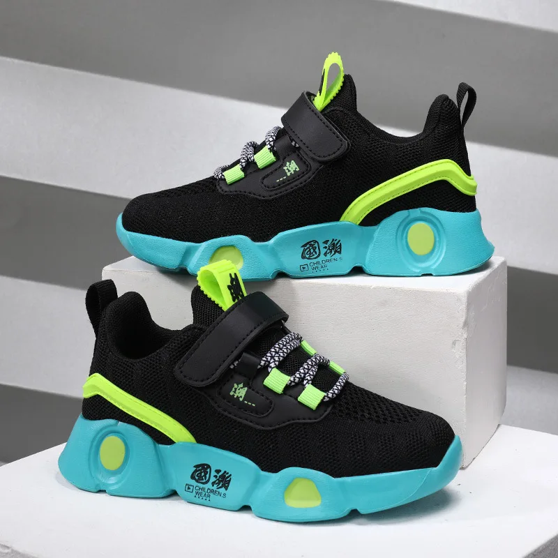

Children Shoes 2021Autumn New Fashion Korea boys Shoes Double Mesh Knitted Breathable Sneakers kids shoes Trendy chunky sneakers