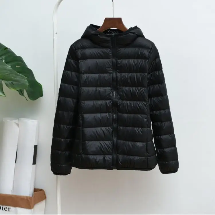 

New 2020 Autumn Winter Hooded Ultra Light Duck Down Jacket Women Long Sleeve Plus Size Coat Warm Slim Women Jacket