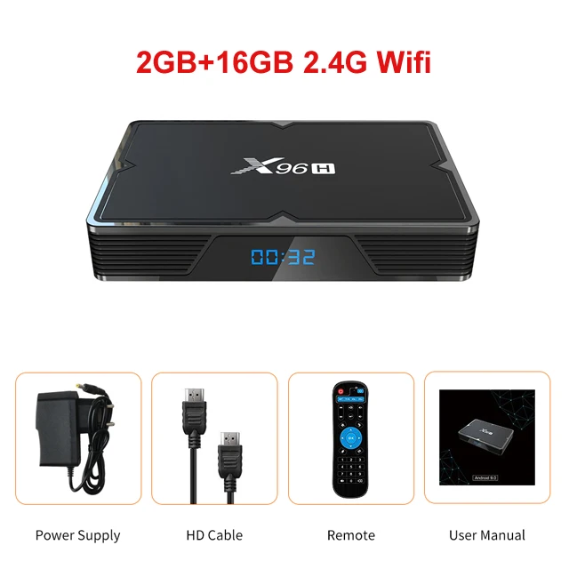 2G 16G Wechip X96H Android 9,0 Smart tv BOX Allwinner H603 четырехъядерный медиаплеер 2 HDMI Dual Wifi BT4.0 4K HD телеприставка 4 Гб 64 Гб коробка - Цвет: 2G 16G