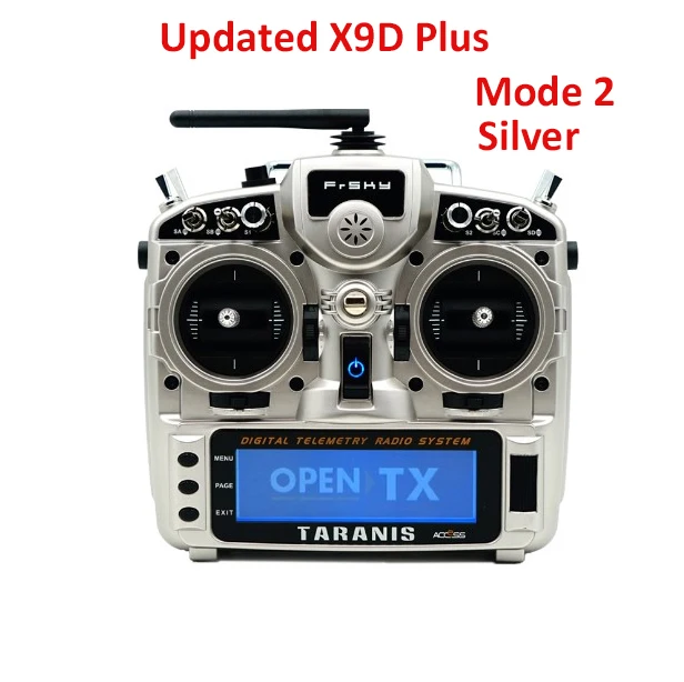Обновленный FrSky Taranis X9D Plus SE передатчик дистанционного управления 16ch совместимый D16 и приемник доступа Подарочный аккумулятор передатчика - Цвет: X9D Plus silver