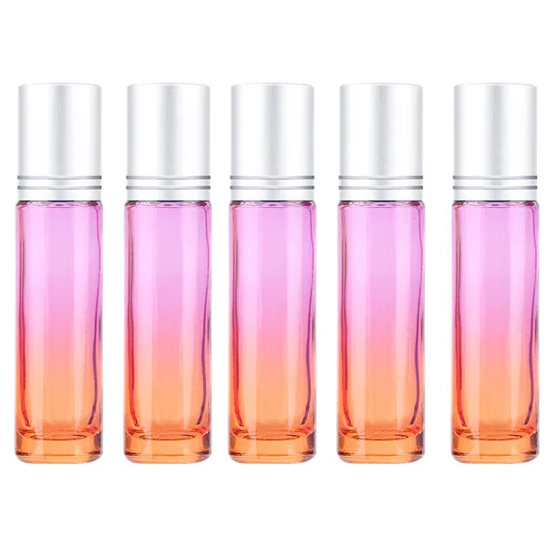 05 10ML 5PCS 5 шт./компл. 10 мл градиентные цветные толстые стеклянные с роликовым аппликатором эфирные масла пустые флаконы для духов 10cc роликовый шар прочный для путешествий - Цвет: 05 10ML 5PCS