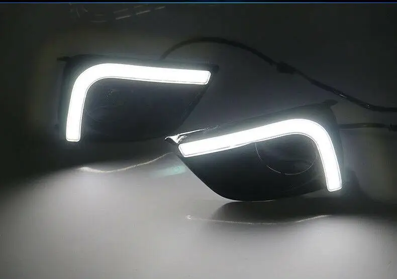 

For Toyota vios 2014-2016 Car LED Daytime Running Light White+Yellow Drive Lamp