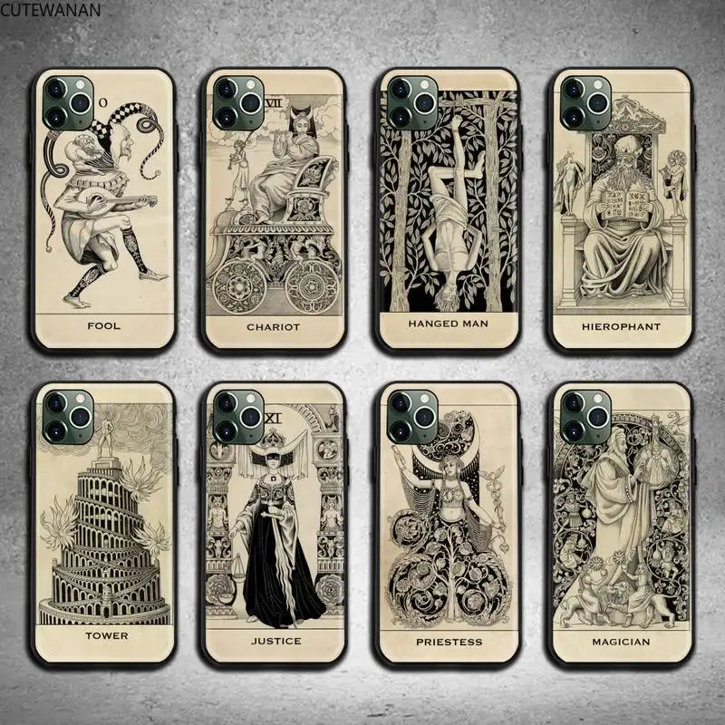 

Fool Tarot Card Meanings Phone Case For iphone 12 11 Pro Max Mini XS Max 8 7 6 6S Plus X 5S SE 2020 XR cover