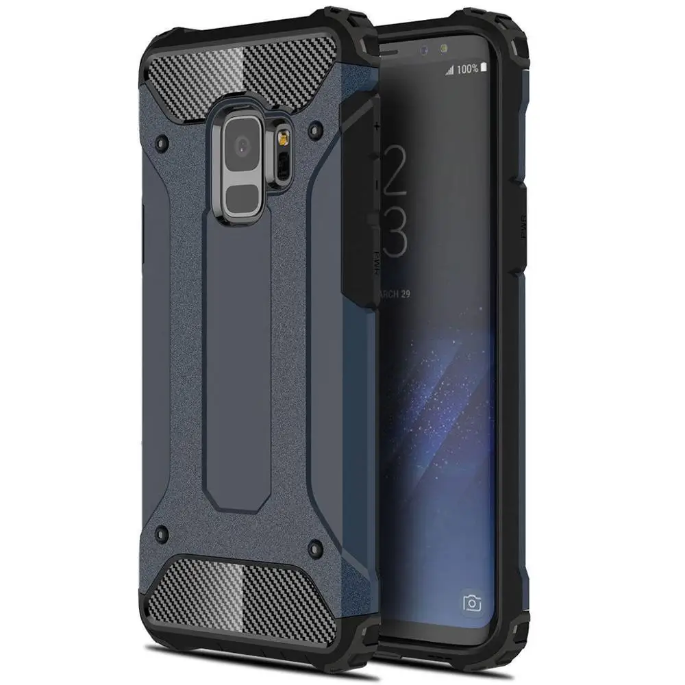 Navy Blue Роскошный Жесткий прочный защитный чехол для телефона для samsung Galaxy S10 S9 S8 плюс S7 S6 край S5 S10e противоударный защитный чехол - Цвет: Navy Blue