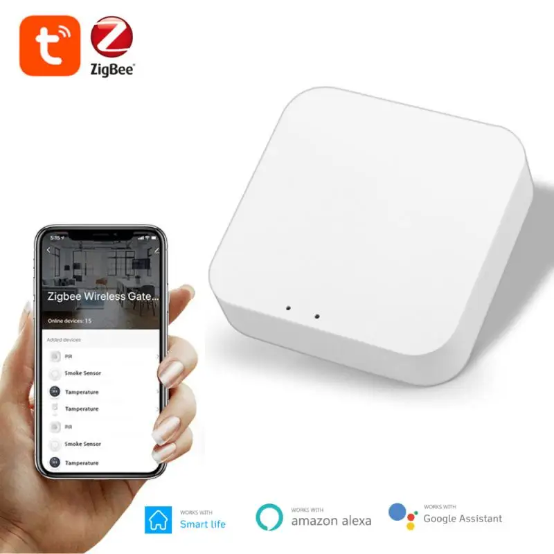 

Tuya Zigbee 3.0 Hub Bridge, Smart Home Gateway Hub Remote Control Zigbee Devices Via Smart Life APP Work With Alexa Google Home