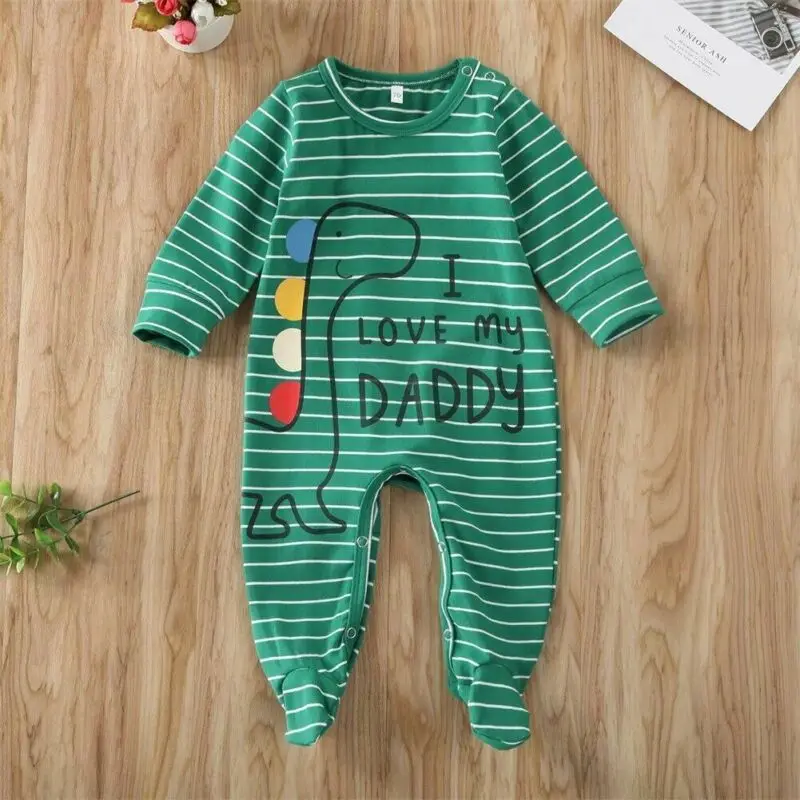 Комбинезоны с надписью I love my Mommy/Daddy и длинными рукавами для новорожденных