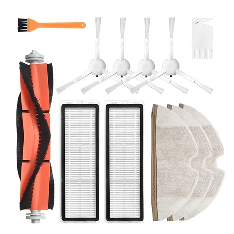 

12 Pcs Replacement Parts Kit For Xiaomi Mijia 1C Robot Accessories Side Roller HEPA Filter Main Brush Mop
