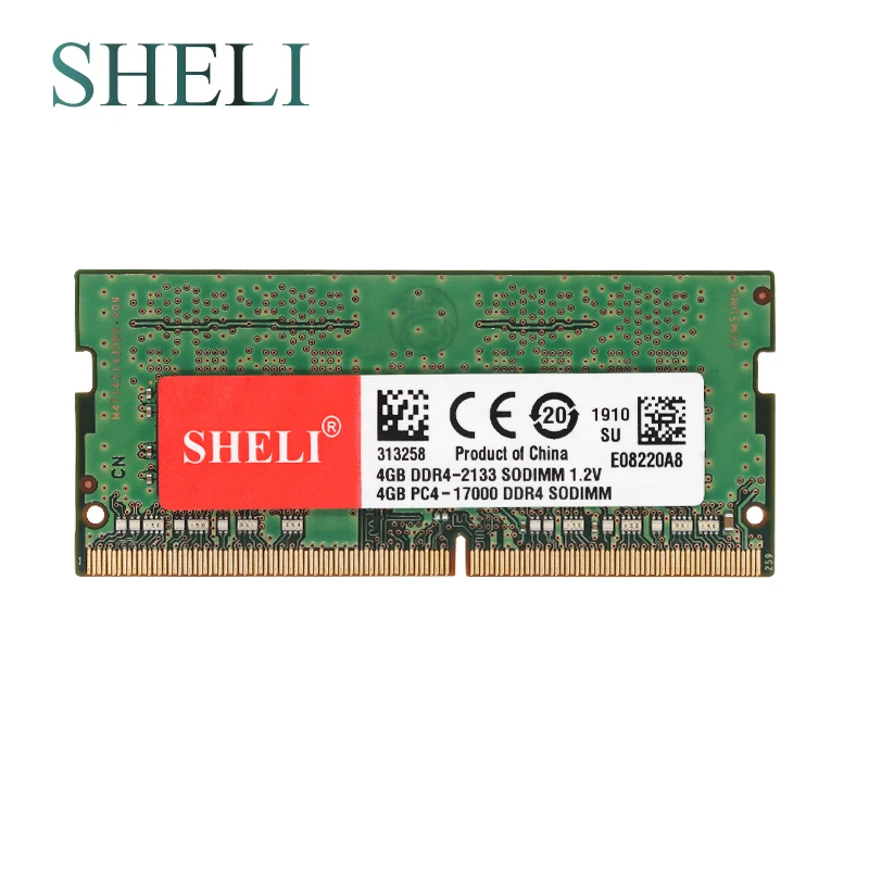 Память для ноутбуков SHELI 4 Гб 1RX8 PC4 17000S DDR4 2133 МГц 1 2 в 204pin SO DIMM CL15|Оперативная память|