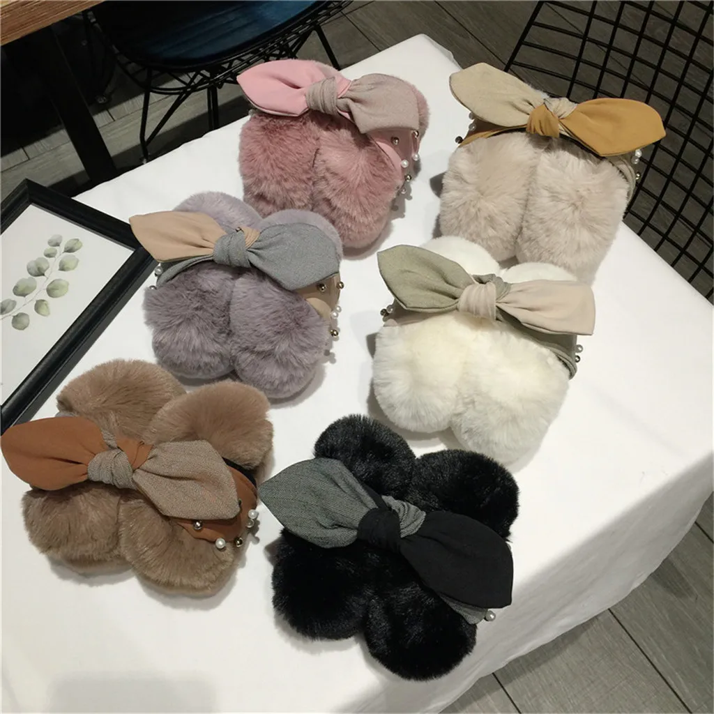 Модные зимние наушники для взрослых женские мужские влюбленных теплые плюшевые