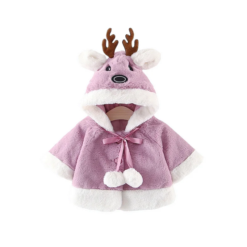 Рождественское Брендовое Новое Детское плотное пальто с капюшоном детская