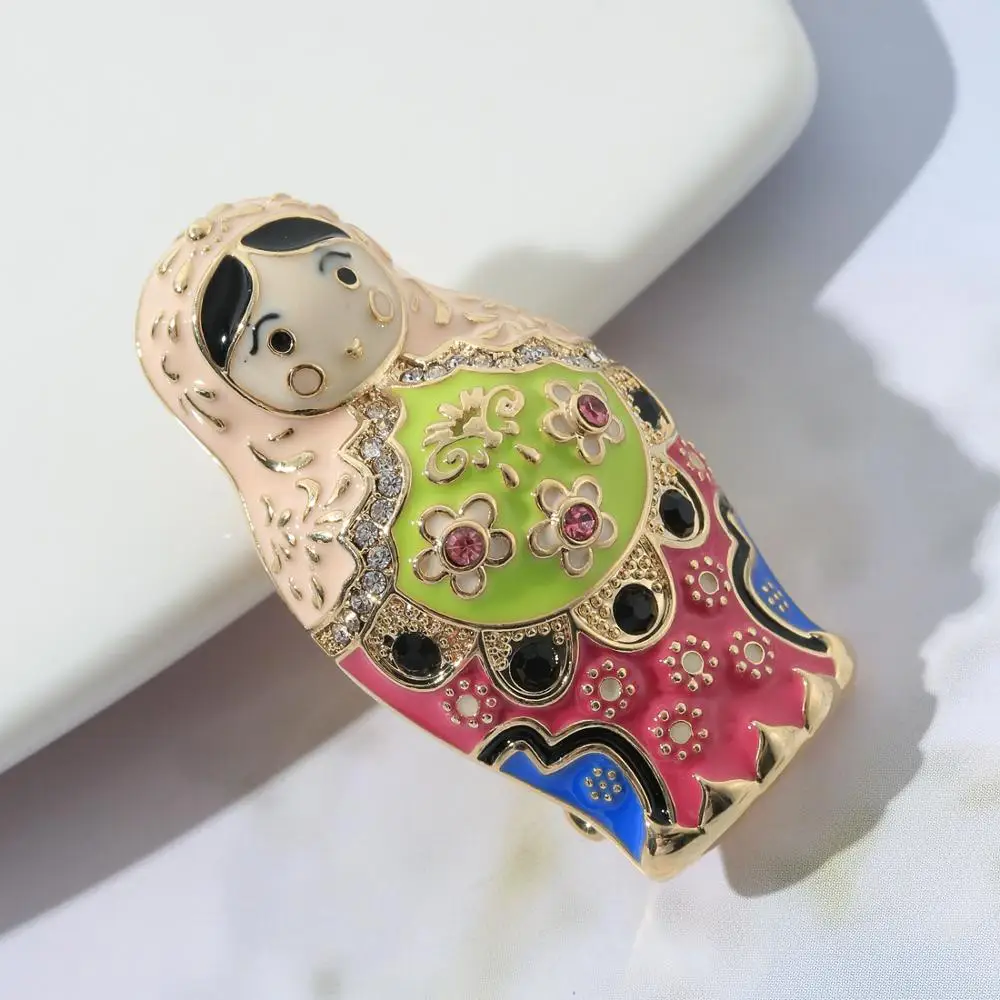 Neoglory яркие и Милые Броши в виде русской матрешки куклы для женщин милые