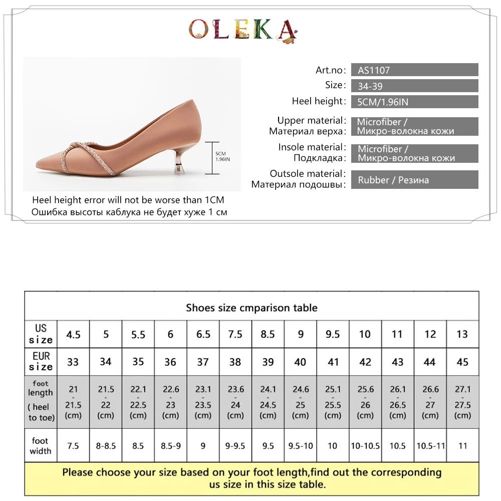 

OLEKA Mature Style Pumps Shoes For Women Heels Basic Thin Chain Wedding Yellow Beautiful Spring Autumn Pointed Toe AS1107