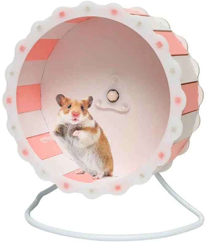 

Quiet Hamster Exercise Wheel Silent Spinner, Made of Wood Sunflower Design Small Pet Exercise Training Playing Toys