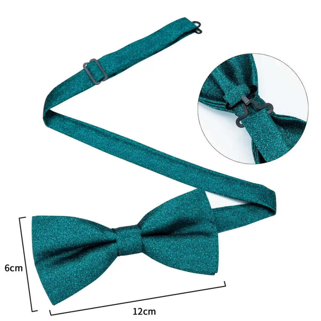 Шелковый однотонный галстук бабочка роскошный темно зеленый мужской свадебный