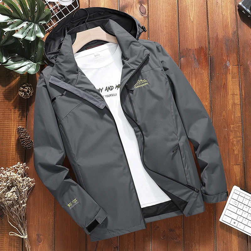 

Plus Size 6XL 7XL 8XL Male Jacket Spring Autumn Outdoor Waterproof Windproof Jacket Coat Tourism Mountain Breathable Jacket