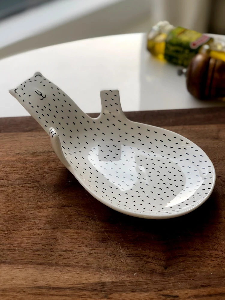 Маленький белый ложка с медведем стеллаж для выставки товаров шпатель Кухня