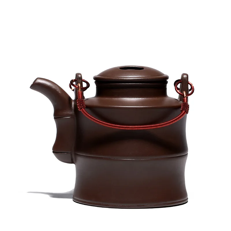 

750CC PURPLE CLAY YIXING BAMBOO TEAPOT ORE MUD HANDMADE DRINKWARE SUIT DAHONGPAO OOLONG TIE GUAN YIN