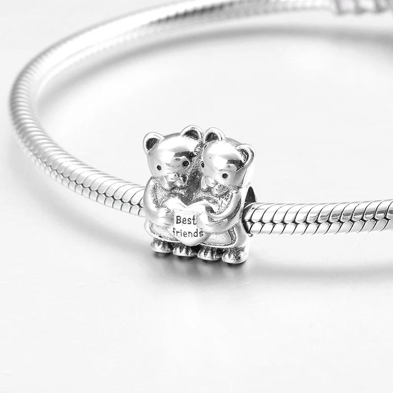 925 пробы серебряные буквы лучшие друзья для двух маленьких медведей Изящные
