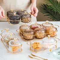 transparent storage tray nordic dried fruit dessert snacks bowl salad food plate with lid snack dishes iron box dessert tray