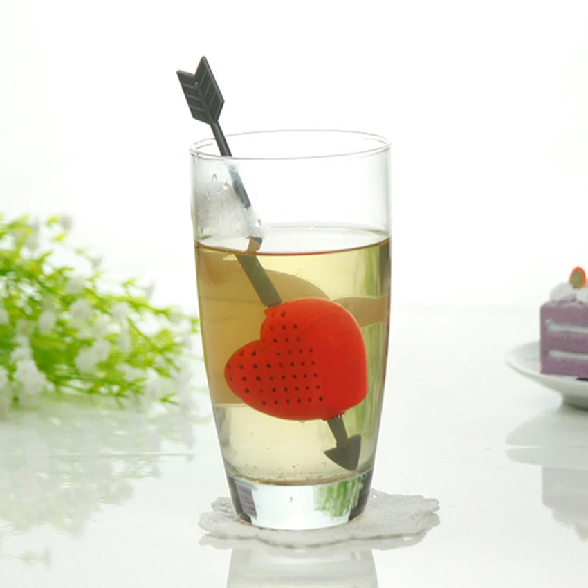 Tea Filter Plastic Strainer Cup Teacup Teapot Infuser Cupid Heart Valentine Gift for Herb Loose Soup Flavoring Cooking | Дом и сад