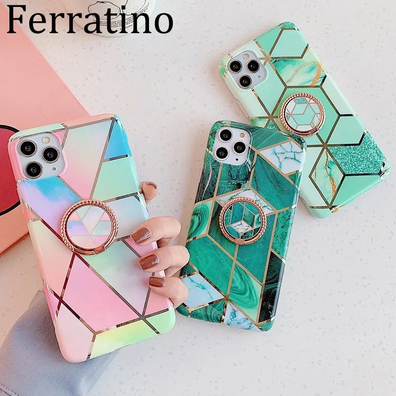 Покрытие мраморный цветок кольцо подставка держатель чехол для iPhone 11 XR XS MAX X 7 8 Plus