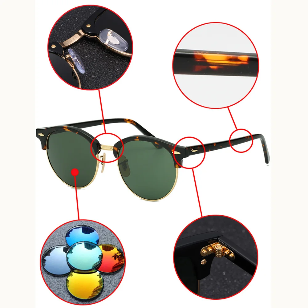 Очки солнцезащитные круглые для мужчин и женщин высококачественные брендовые