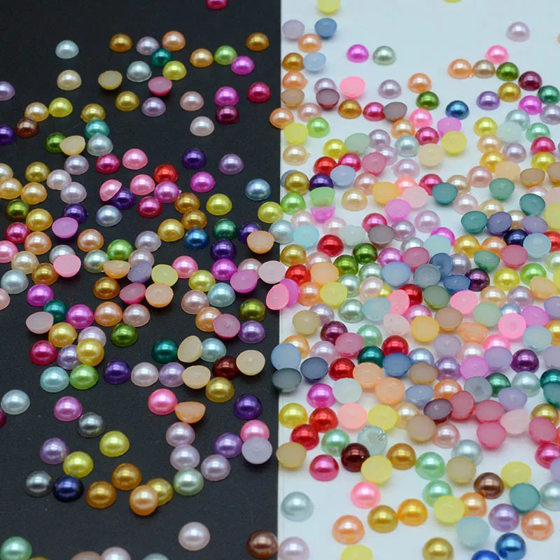 Полукруглые жемчужные бусины из абс пластика 25 г 5 мм|Бусины для одежды| |