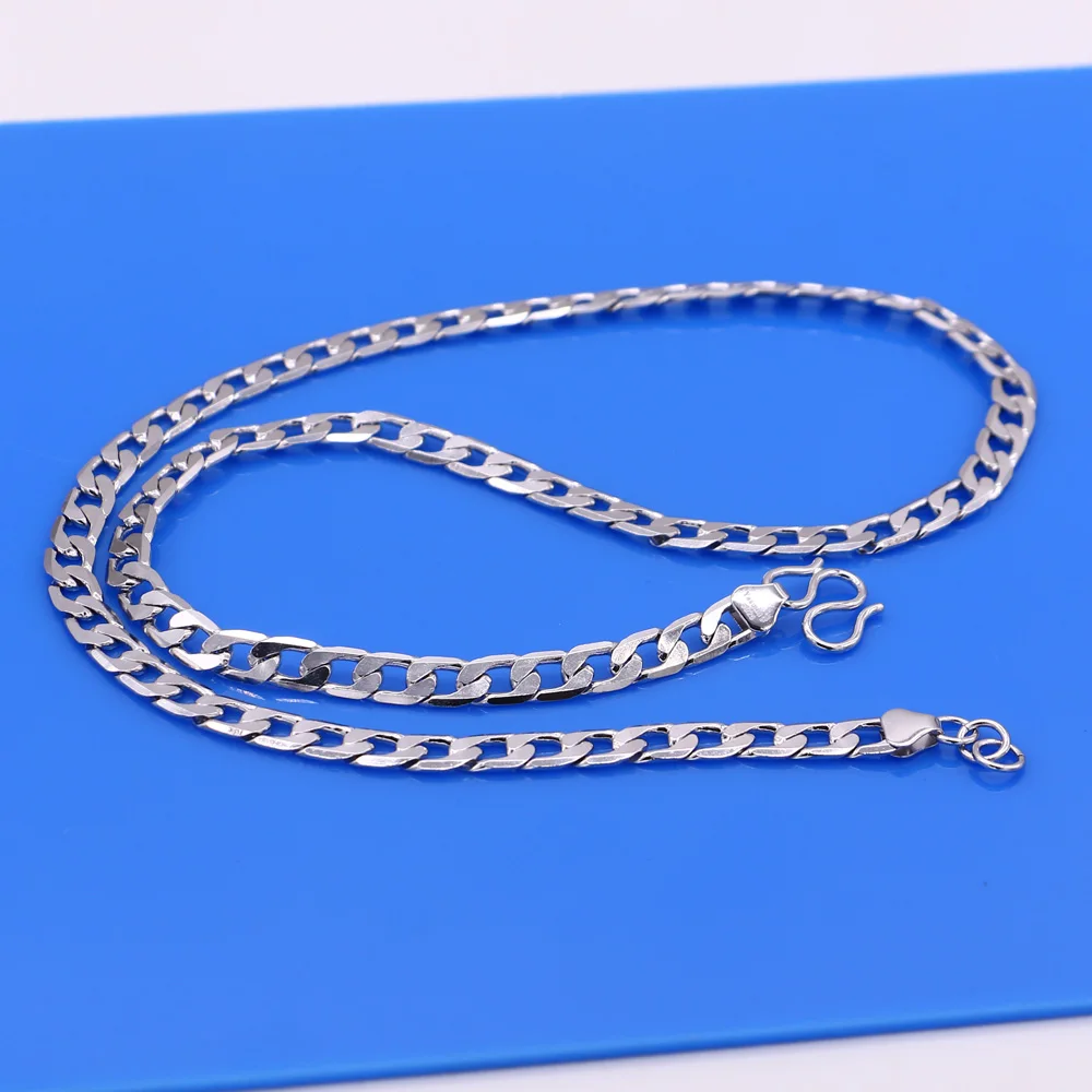 Высокое качество чистого серебра для мужчин серебряное ожерелье Классический 925