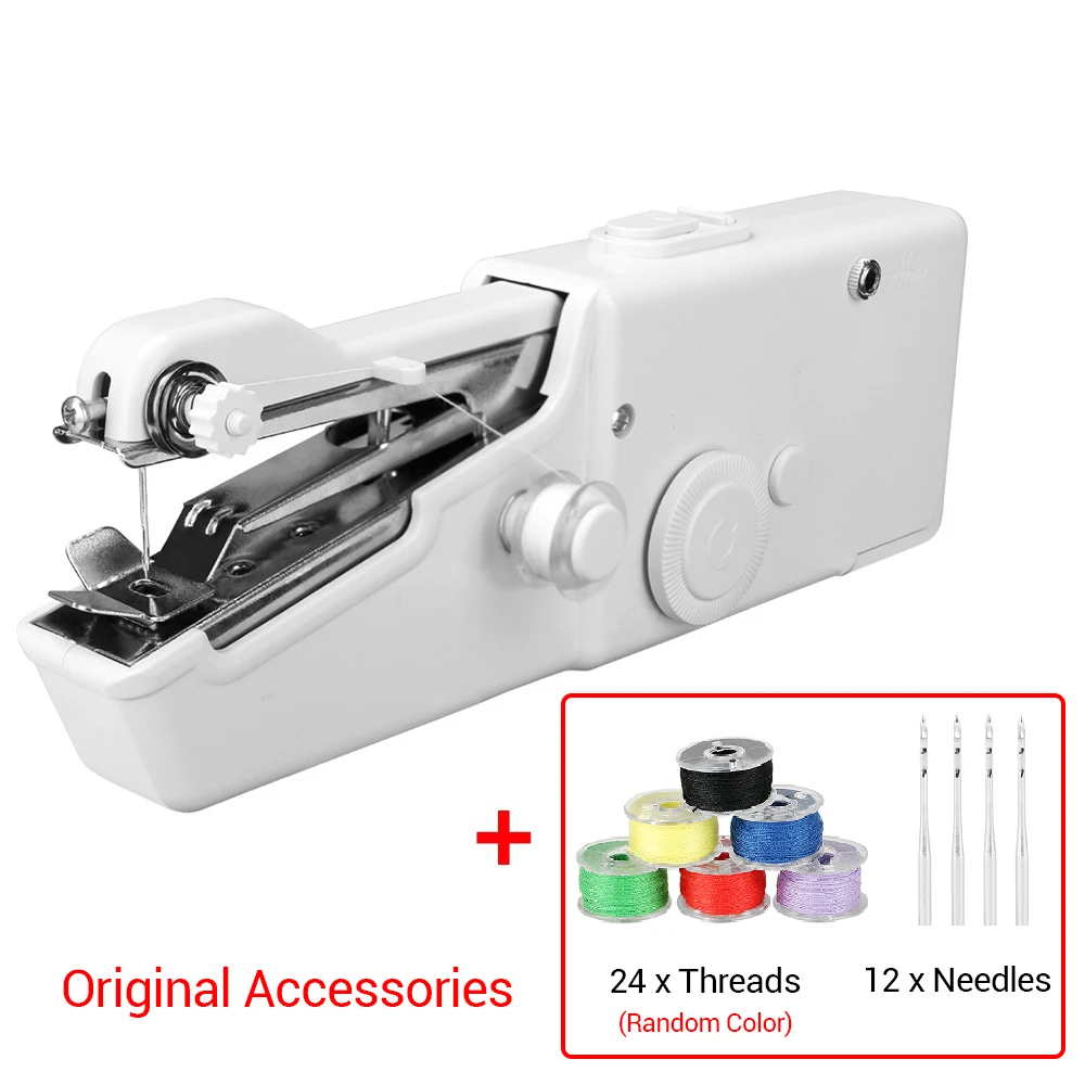 Sewing machine set 1 комплект портативная ручная швейная машина быстрая строчка шитье Рукоделие Беспроводная одежда ткани мини швейная машина с швейными комплектами - Цвет: Sewing machine set