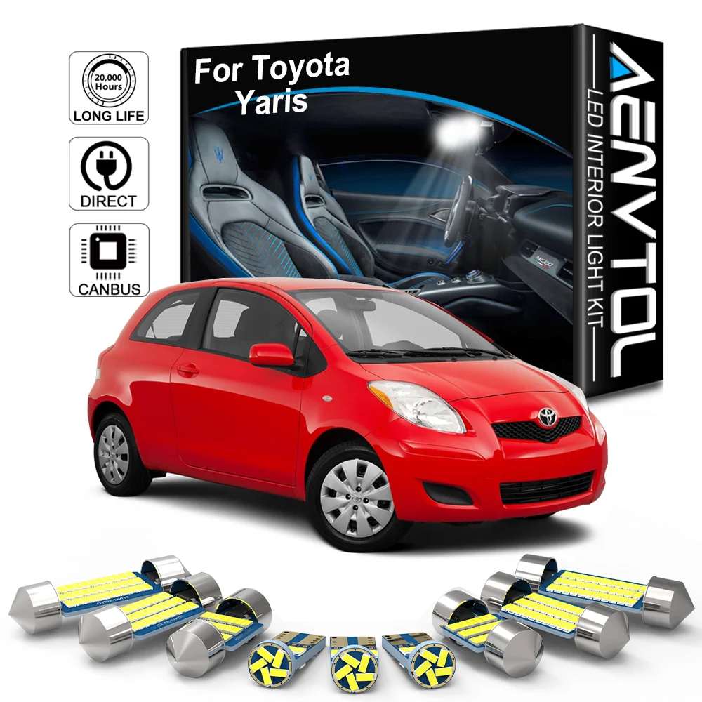AENVTOL Canbus For Toyota Yaris 2005 2007 2008 2010 2011 2013 2015 2017 2018 2021 Sedan Auto LED Interior Light Accessories Kit