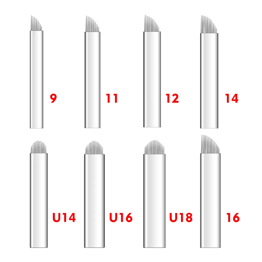Игла для перманентного макияжа Microblading 9 11 12 14 16 18 F одноразовое лезвие U18 бровей