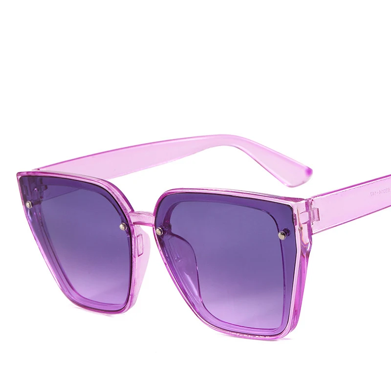 

Brand Design Rivet Women's Sunglasses Anti-UV Fashion Luxurious PC Frame Sun Glasses Oversized Cat Eye Glasses For Outside