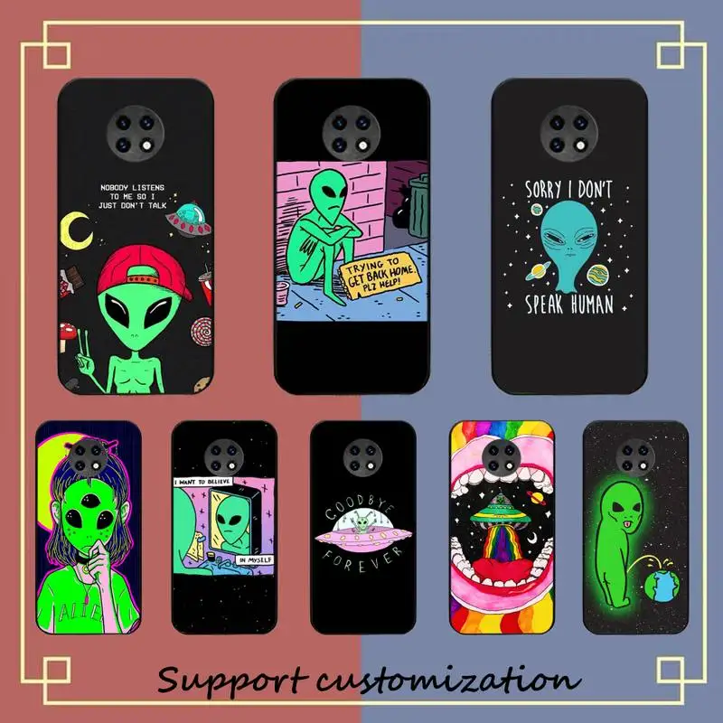 

Aesthetics Cute Cartoon alien space Phone Case For Xiaomi Redmi Note8A 7 5 Note8pro 8T 9Pro TPU Coque for note6pro Funda Capa