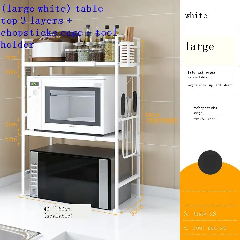 Dish Drainer Cucina Egouttoir Vaisselle Adjustable Microwave Shelf Mutfak Cocina Organizador Cozinha Kitchen Storage Rack Holder | Дом и сад