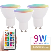 dimmable ampoule led gu10 110v 220v spotlight bulb 9w rgbw rgbww lampadine led light bulbs 16 colors remote controller for home