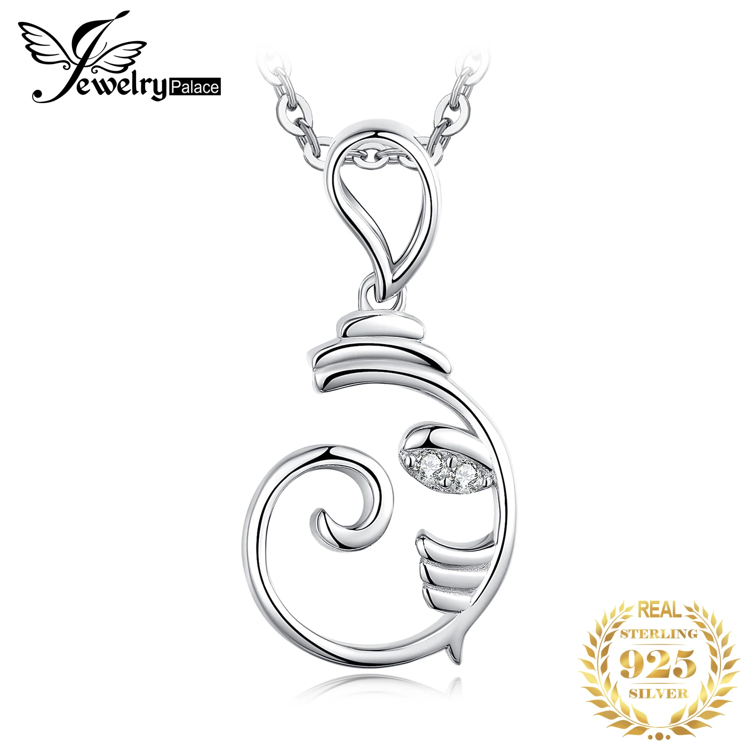 

JewelryPalace Indian Ganesh 925 Sterling Silver Pendant Nacklace Cute Cubic Zirconia Simulated Diamond Pendant Women No Chain