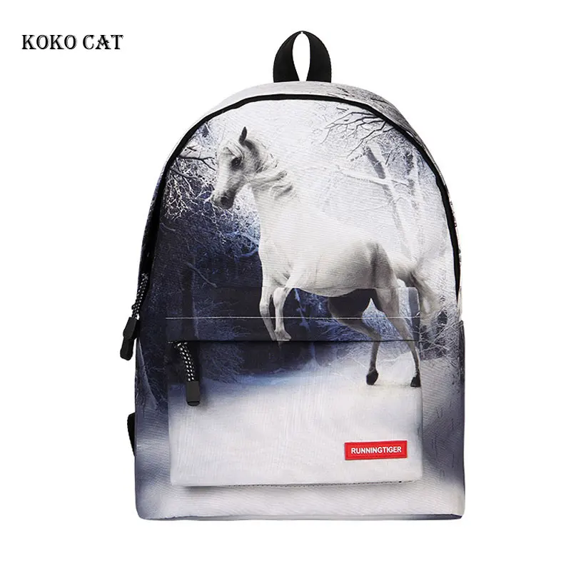

Animal Canvas Backpacks Cute Elephant tiger 3D cartoon printed Bag Casual Children School daily Rucksacks Mochila Mujer