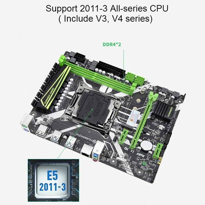 HUANANZHI X99-8M слот для материнской платы LGA2011-3 USB3.0 NVME M.2 SSD Поддержка DDR4 REG ECC память и